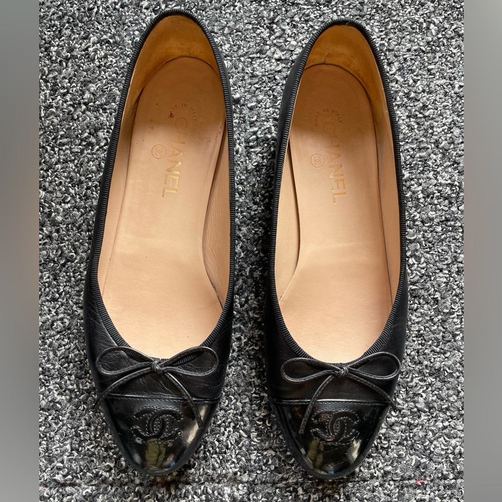 Chanel Ballet Flats Black sz 40 1/2